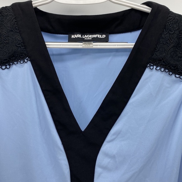 Karl Lagerfeld  Vneck Sleeveless Top with Lace Detail - Picture 5 of 9